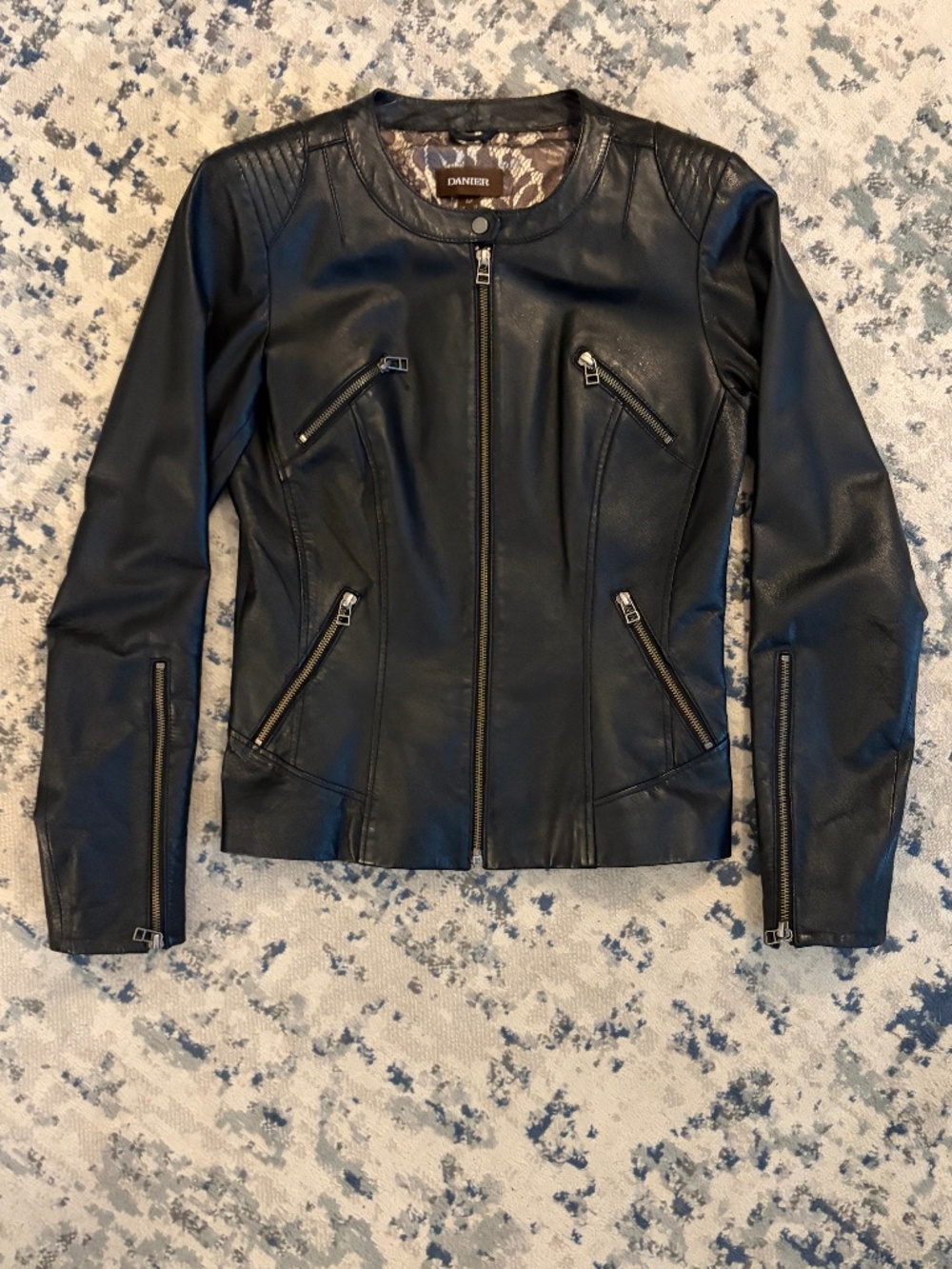 Danier Genuine Black Leather Jacket (Size Small)